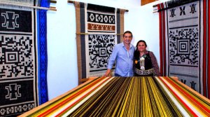 Guillermo Bert with Mapuche weaver